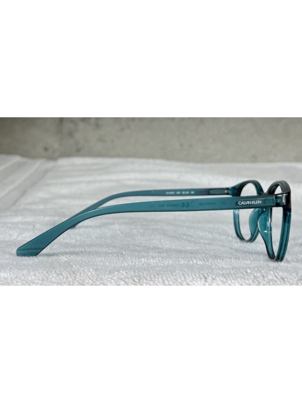 Calvin Klein CK19570 430 Round Teal Blue Clear Eyeglasses Frames Italy 50-20-145 - Picture 2 of 8